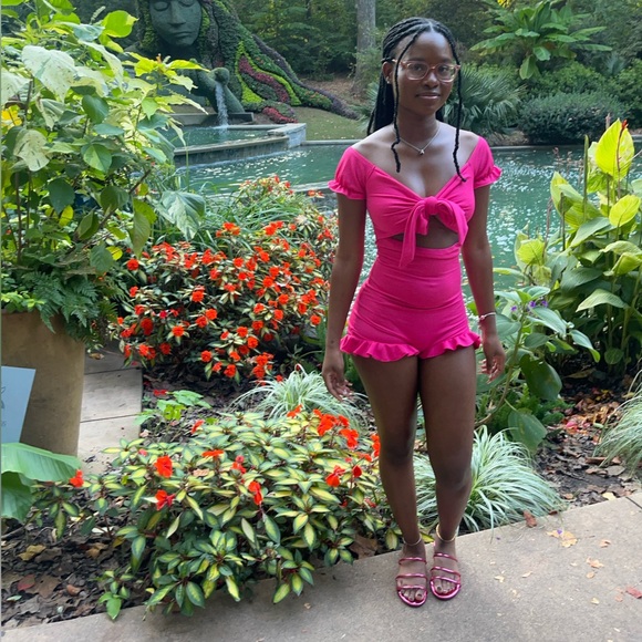 Pink Ruffle Romper - Picture 2 of 3